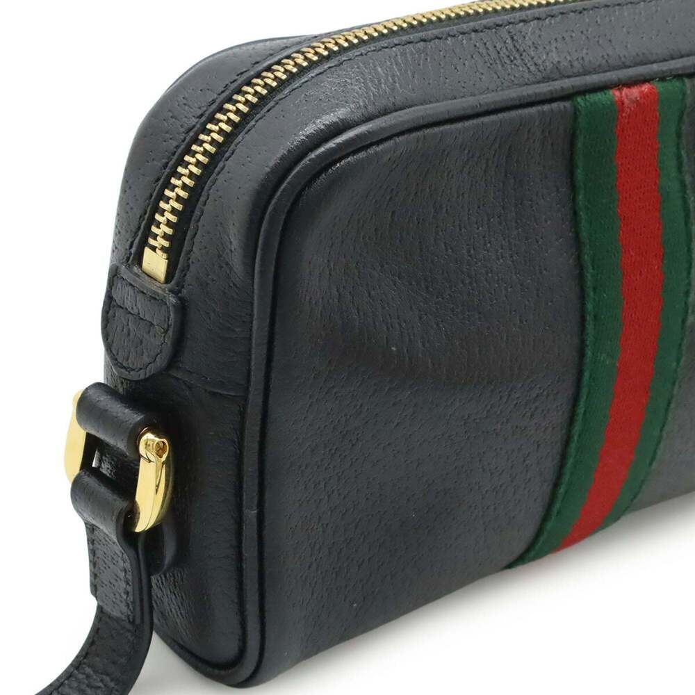 GUCCI Black Leather Pochette Shoulder Bag - Picture 5 of 9